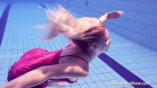Proklova Takes off Bikini and Swims under Water