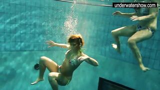 Two Sexy Amateurs Showing their Bodies off under Water