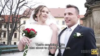 HUNT4K. Cute Bride Gets Fucked for Cash in Front of her Groom