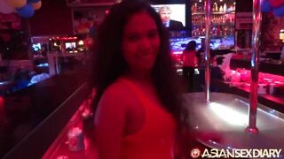 ASIANSEXDIARY Curly Haired Asian Spits and Twists on Big Foreign Dick