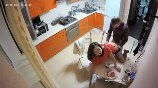 The Hottest Amateur Couple has Quick Hard Action after Dinner in the Kitchen