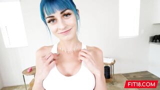 FIT18 - Jewelz Blu - 50kg - Casting Blue Hair Girl With Perfect Pussy