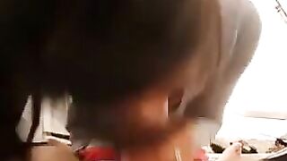 Asian GF Blowing Thick Cock