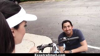 ExxxtraSmall - Cute Biker Learns to Ride Cock